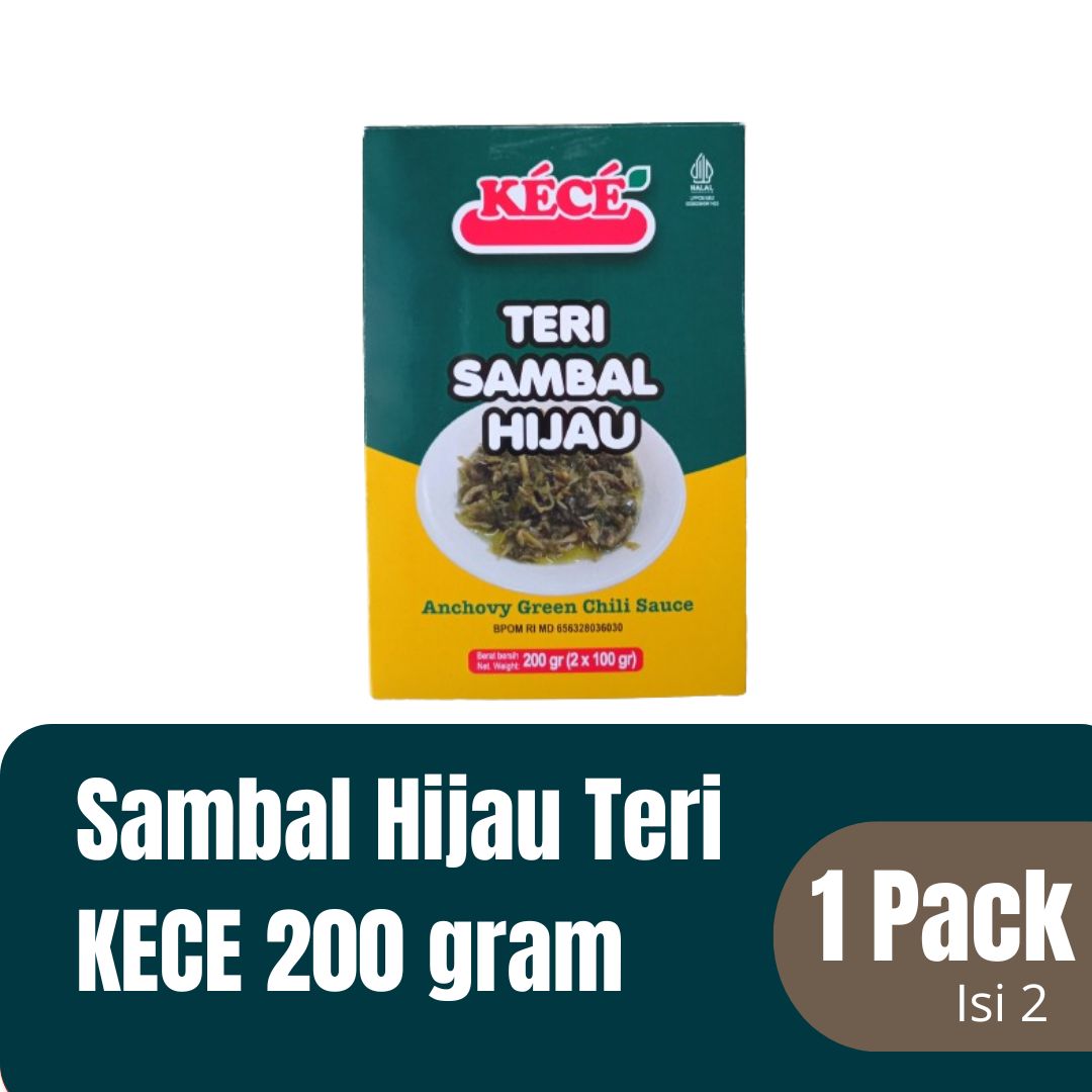 Sambal Hijau Teri KECE 200 gr (100x2) 1 Pack Isi 2